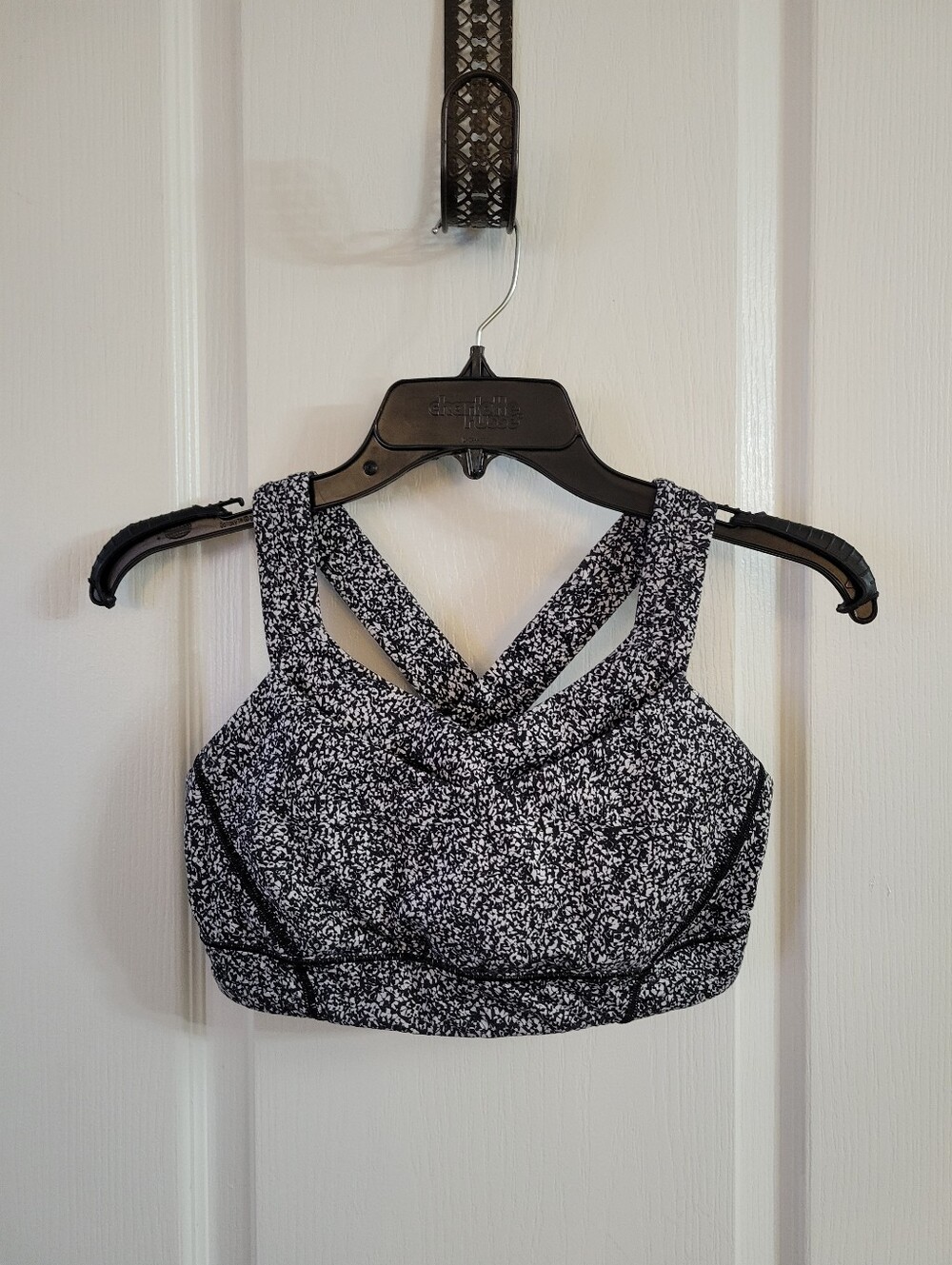 Lululemon Rack Pack Sports Bra Flashhand Static White Black Size 6